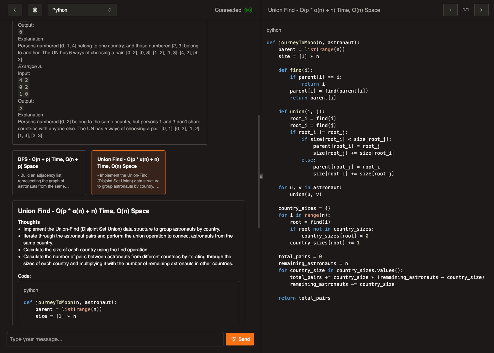 full app interface